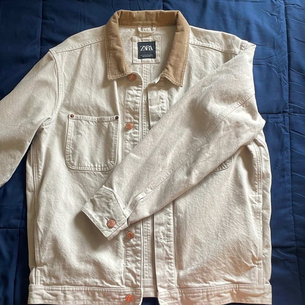 Off White Zara Workwear Style Jacket Chore Jacket